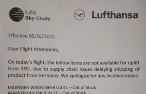 Keine Cola auf Flug von Lufthansa